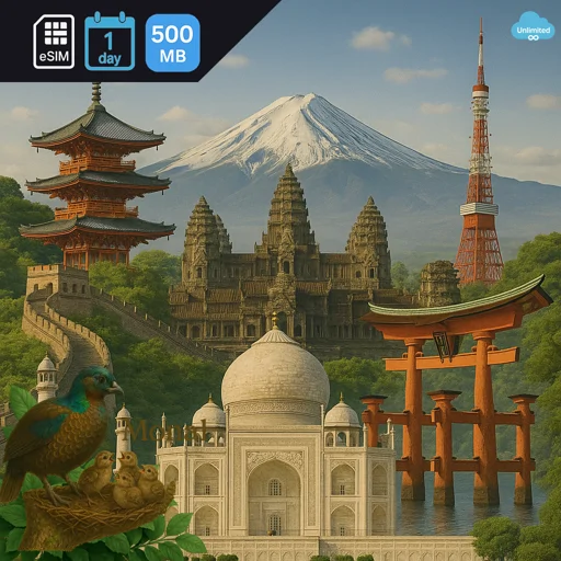 Asia (20 areas) 500MB/Day