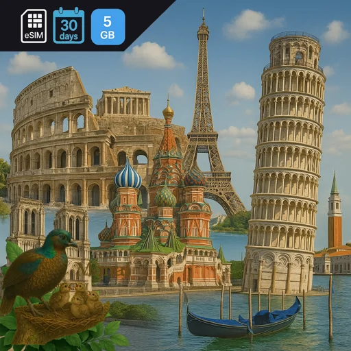 Europe (40+ areas) & Morocco 5GB 30Days