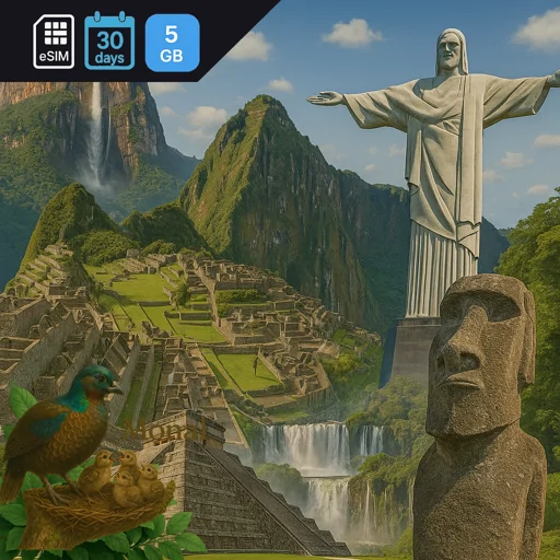 South America (6 areas) 5GB 30Days