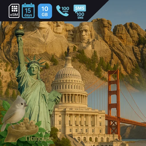 United States - 10 GB - 100 SMS - 100 Mins - 15 days