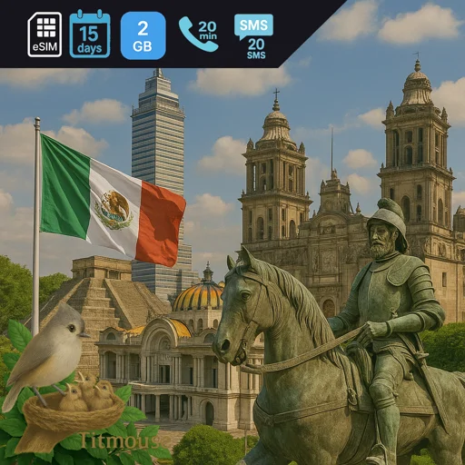 Mexico - 2 GB - 20 SMS - 20 Mins - 15 Days