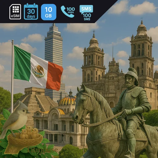 Mexico - 10 GB - 100 SMS - 100 Mins - 30 Days