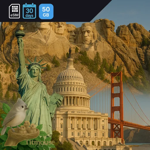 United States - 50 GB - 500 SMS - 500 Mins - 30 days