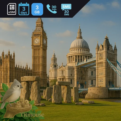 United Kingdom - 3 GB - 30 SMS - 30 Mins - 3 days