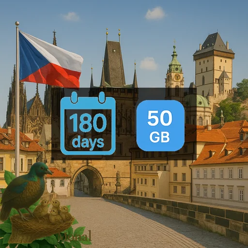 Czech Republic 50GB 180Days