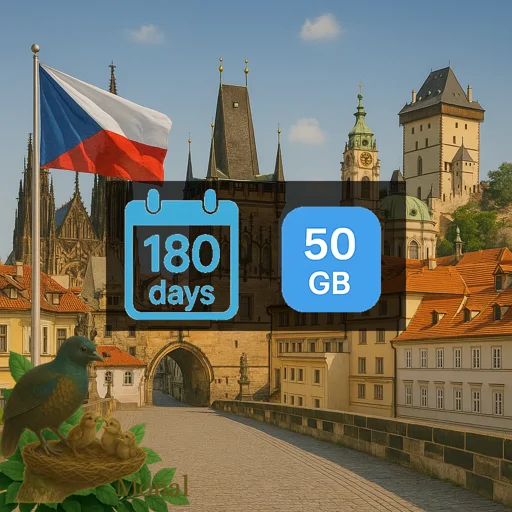 Czech Republic 50GB 180Days