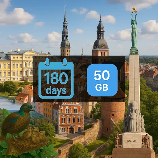 Latvia 50GB 180Days