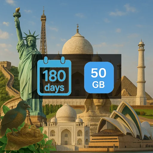Europe(30+ areas) 50GB 180Days