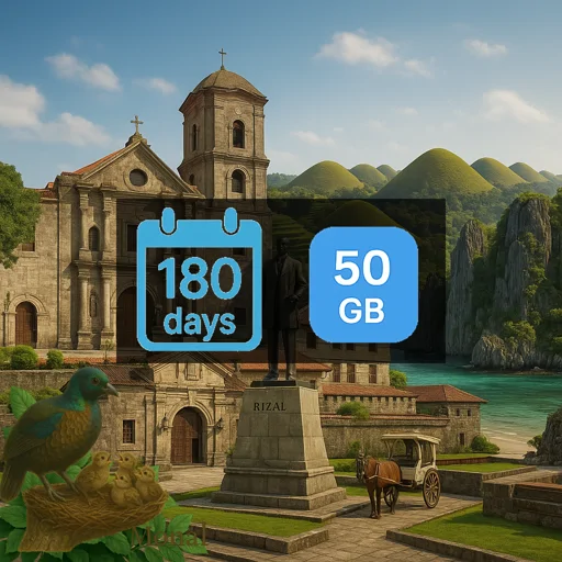 Philippines 50GB 180Days