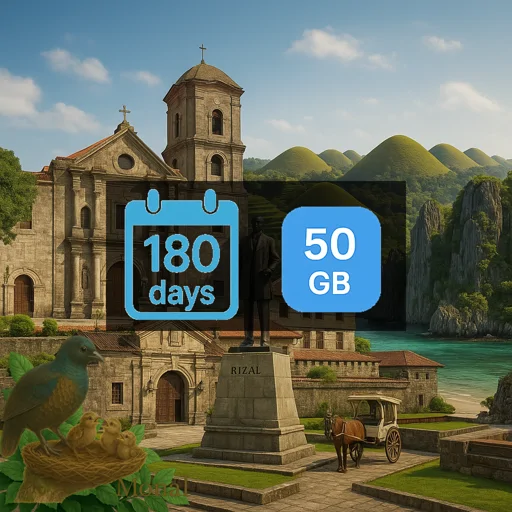 Philippines 50GB 180Days