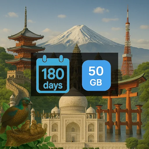 Asia-20 50GB 180 Days