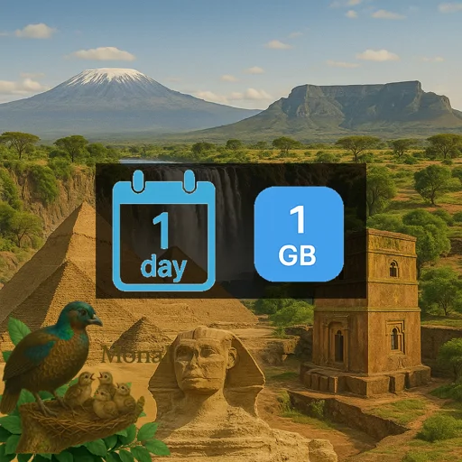 Africa (21 areas) 1GB/Day FUP1Mbps Unlimited