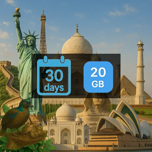 China mainland & Japan & South Korea 20GB 30Days
