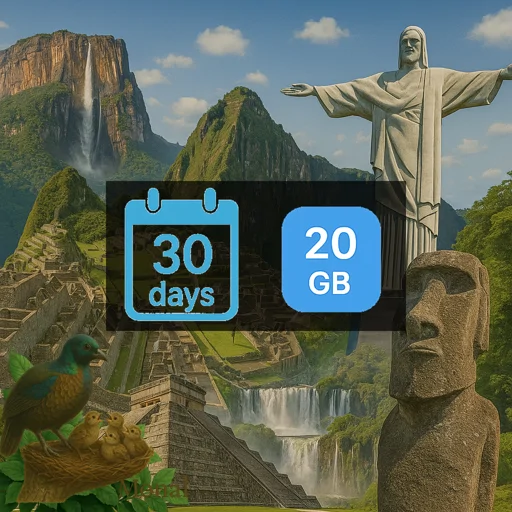 South America 20GB 30Days