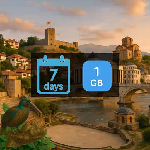 North Macedonia of  1GB 7Days