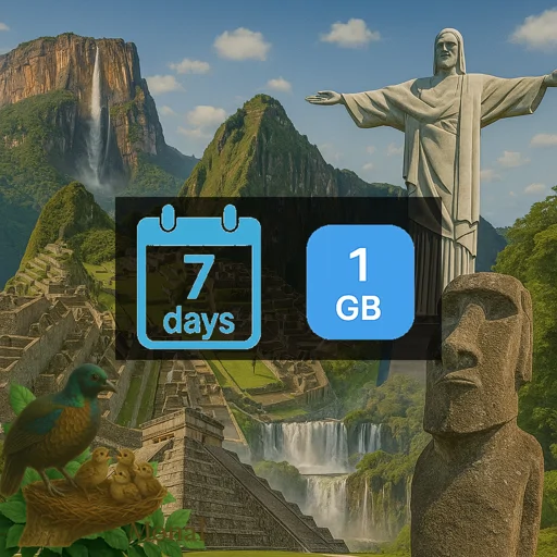 South America 1GB 7Days