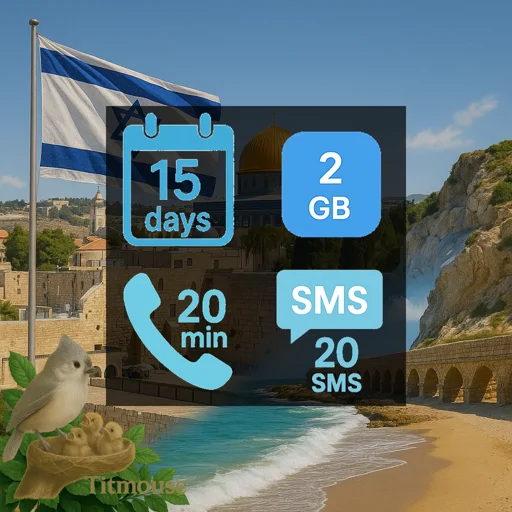 Israel - 2 GB - 20 SMS - 20 Mins - 15 days