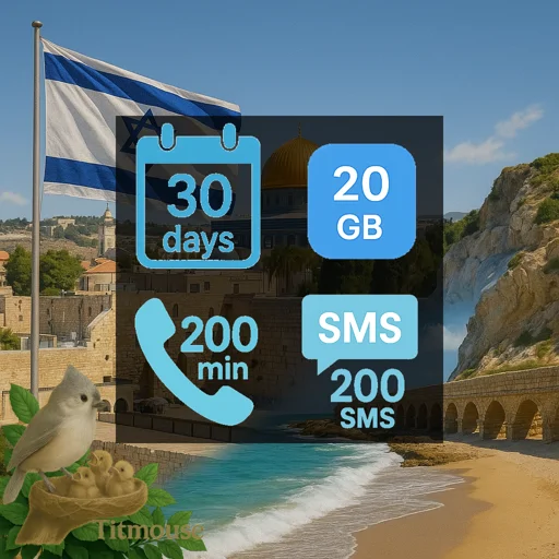 Israel - 20 GB - 200 SMS - 200 Mins - 30 days