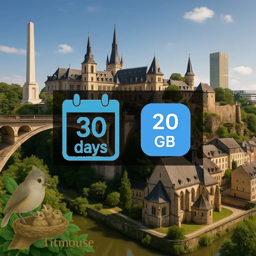 Luxembourg - 20 GB - 30 Days
