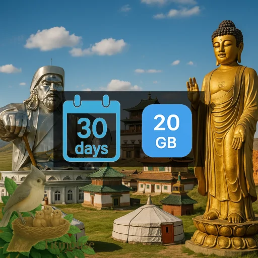 Mongolia - 20 GB - 30 days