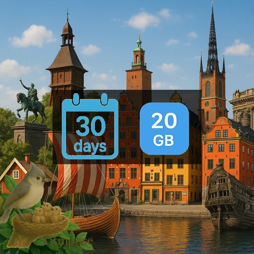 Sweden - 20 GB - 30 Days