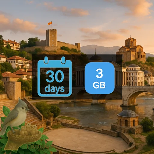 North Macedonia - 3 GB - 30 Days