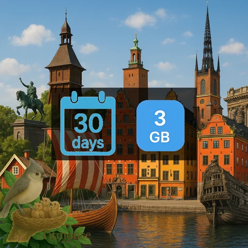 Sweden - 3 GB - 30 Days