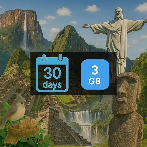 Latin America - 3 GB - 30 days