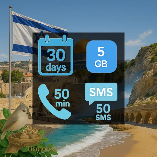 Israel - 5 GB - 50 SMS - 50 Mins - 30 days