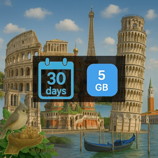 European Union and United Kingdom - 5 GB - 30 Days