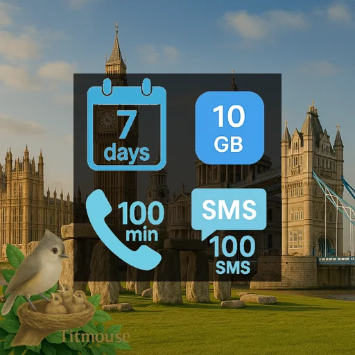 United Kingdom - 10 GB - 100 SMS - 100 Mins - 7 days