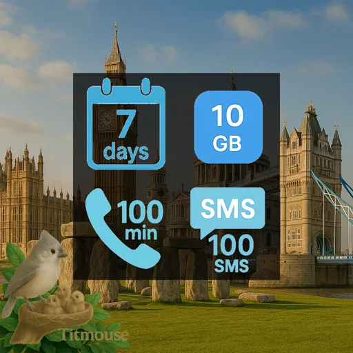 United Kingdom - 10 GB - 100 SMS - 100 Mins - 7 days