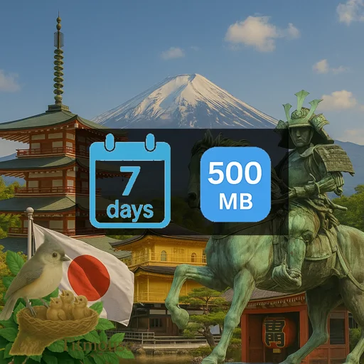 Japan - 500 MB - 7 days