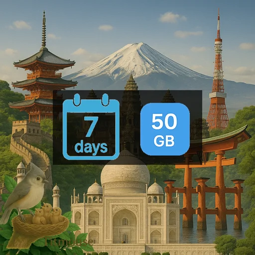 Asia - 50 GB - 7 days
