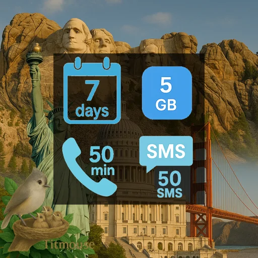 United States - 5 GB - 50 SMS - 50 Mins - 7 days