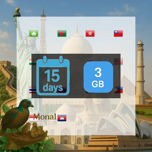 Asia (14 areas) 3GB 15Days