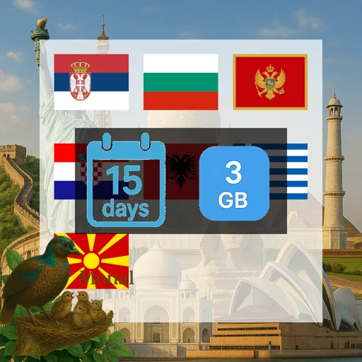 Balkans (5+ areas) 3GB 15Days