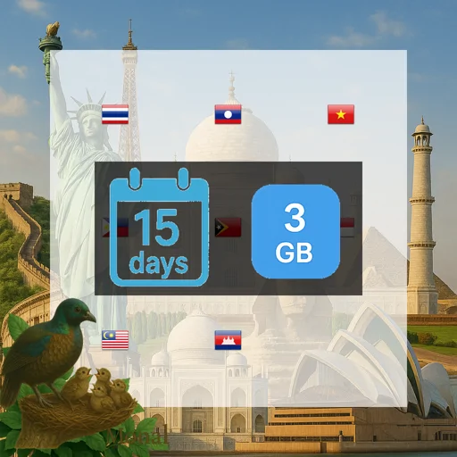 South East Asia (8 areas) 3GB 15Days