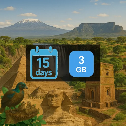 Africa (21 areas) 3GB 15Days