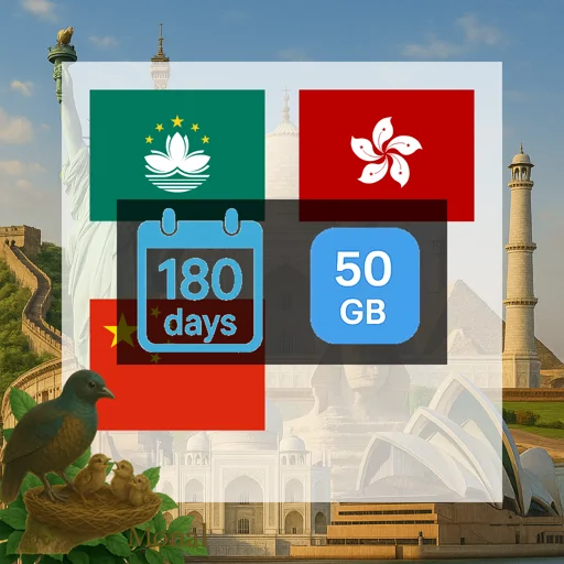 China (mainland HK Macao) 50GB 180Days