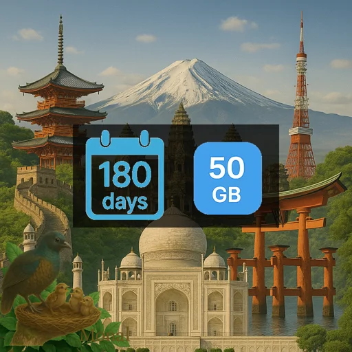 Asia-20 50GB 180 Days