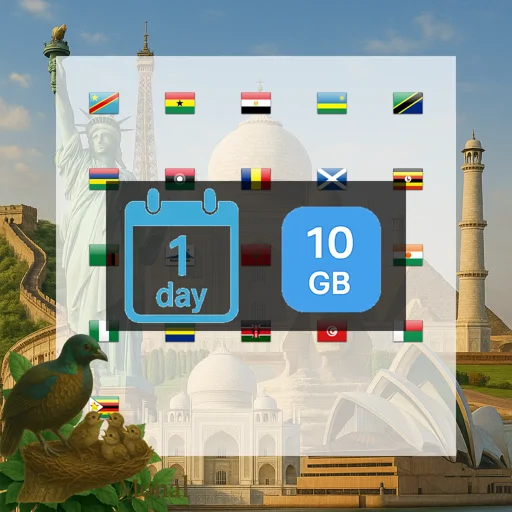 Africa (21 areas) 10GB/Day