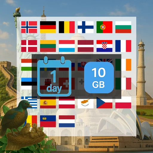 Europe (33 areas) 10GB/Day