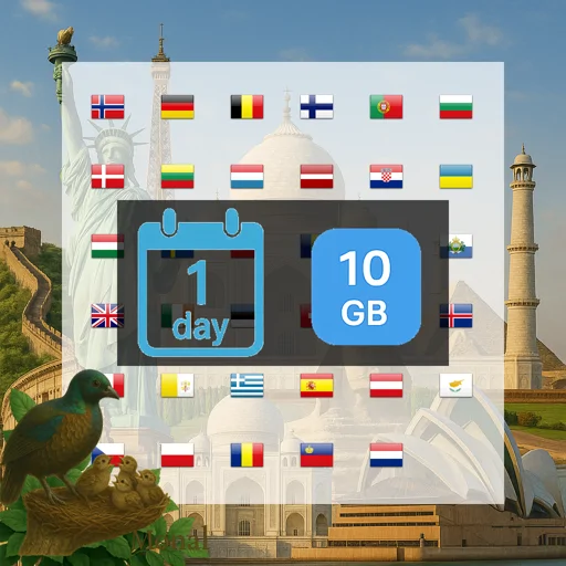 Europe (35 areas) 10GB/Day