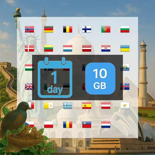 Europe (35 areas) 10GB/Day Unlimited
