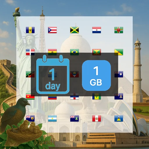Caribbean (20+ areas) 1GB/Day