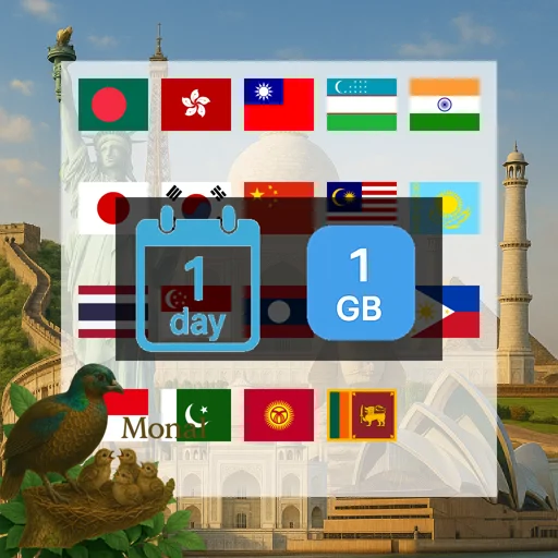 Asia (20 areas) 1GB/Day