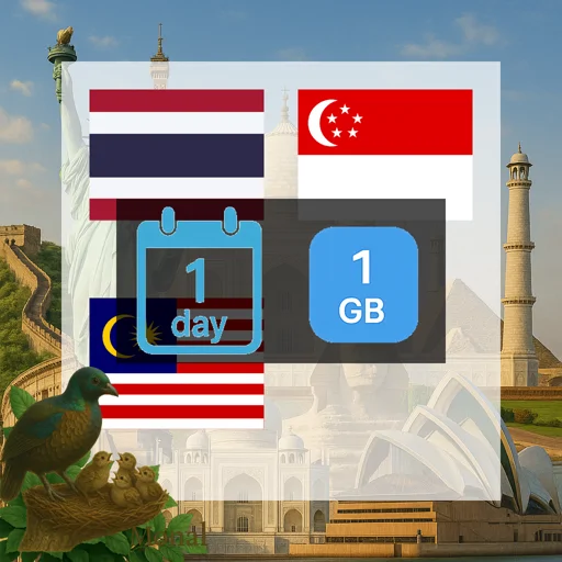 Singapore & Malaysia & Thailand 1GB/Day