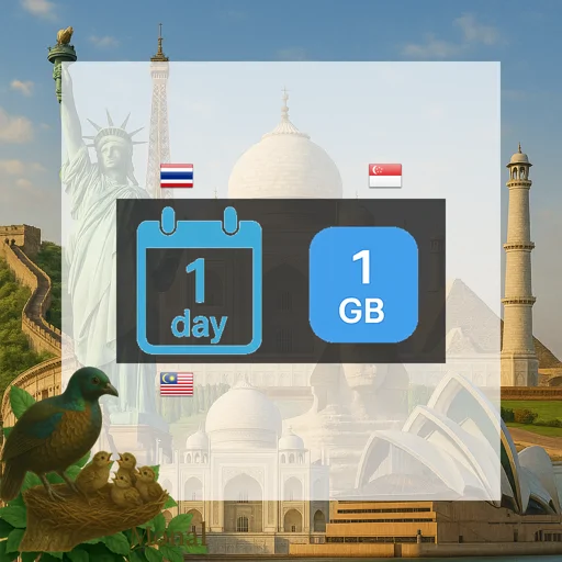 Singapore & Malaysia & Thailand 1GB/Day