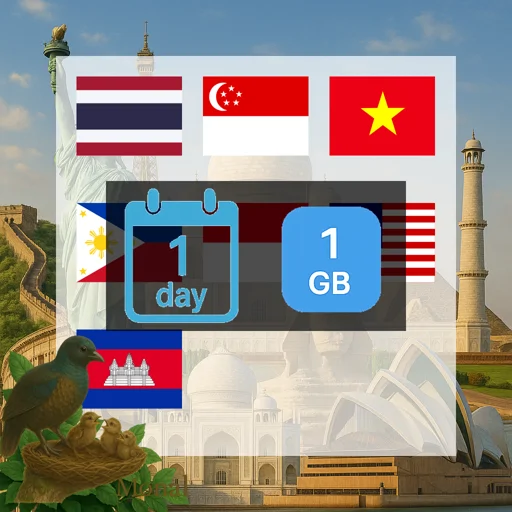 Asia (7 areas) 1GB/Day